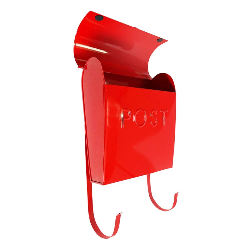 NACH Mailboxes for Outside Wall Mount, 12 x 11.2 x 4.5 inch, Red Wall Mounted Mailbox, Waterproof Mailbox with Outdoor Newspaper Holder - The Euro Mailbox - Image 4